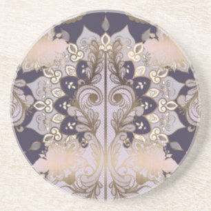 Old world design ceramic tile coaster