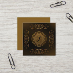 Old world design square business card