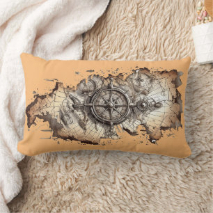 "Old World Explorer" Lumbar Pillow