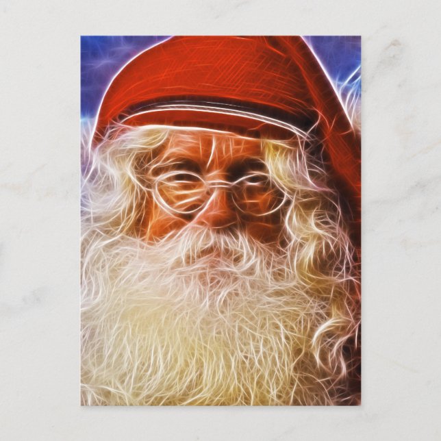 Old World Father Christmas Santa Claus Portrait Holiday Postcard (Front)