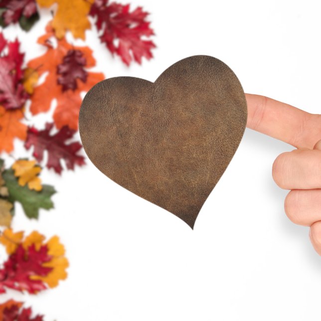 Old World Faux Leather Heart Sticker (Creator Uploaded)