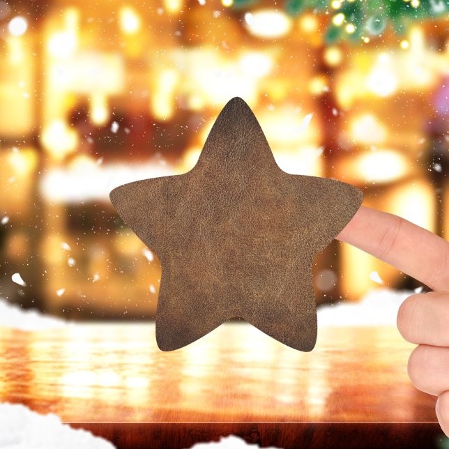 Old World Faux Leather Star Sticker (Creator Uploaded)