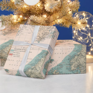 Old World Fisheries Map (1907)  Wrapping Paper
