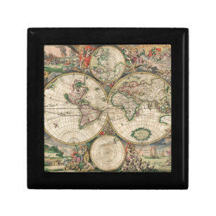 Old World map 1689 Gift Box