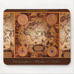 Old World Map Art - 1481 Mouse Pad