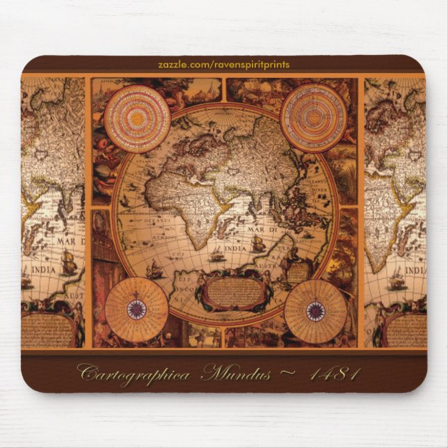 Old World Map Art - 1481 Mouse Pad (Front)