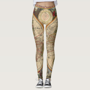 Old World Map by Nicolaas Visscher Leggings