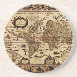 Old World Map Coaster