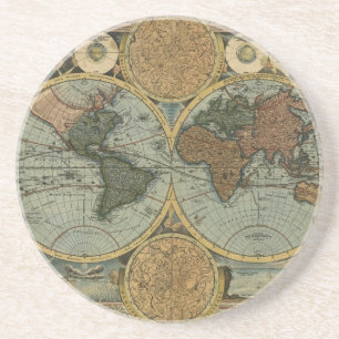 Old World Map Coaster
