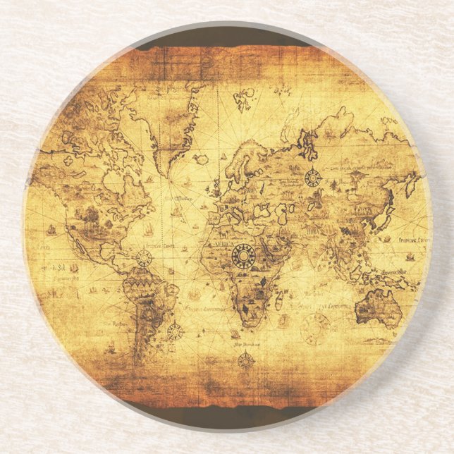 Old World Map Coaster (Front)