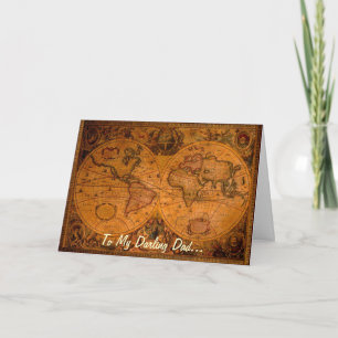 Old World Map Customisable Card