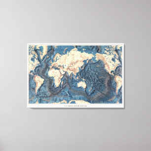 Old World Map Floor of The Oceans Canvas Print