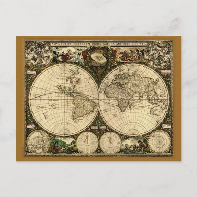 Old World Map  Gifts Postcard (Front)