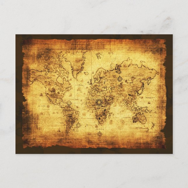 Old World Map  Gifts Postcard (Front)