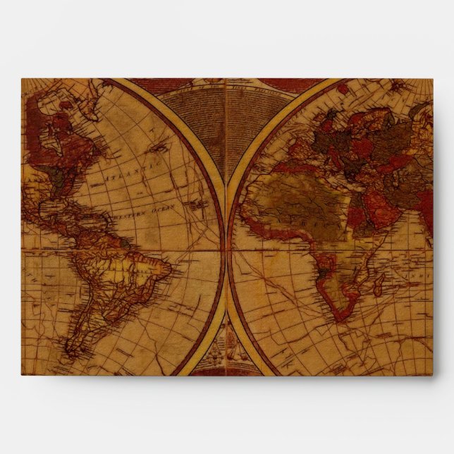 OLD WORLD MAP Greeting Card Envelope (Front)