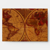 OLD WORLD MAP Greeting Card Envelope