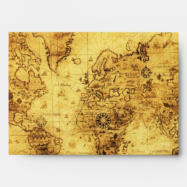 OLD WORLD MAP Greeting Card Envelope (Front)