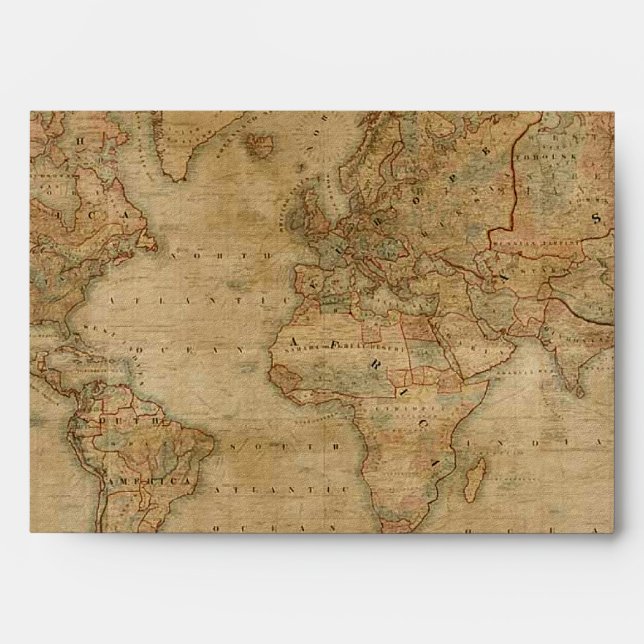 OLD WORLD MAP Greeting Card Envelope (Front)