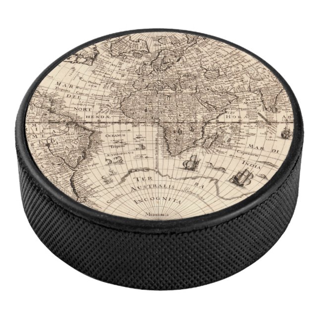 Old World Map Hockey Puck (3/4)