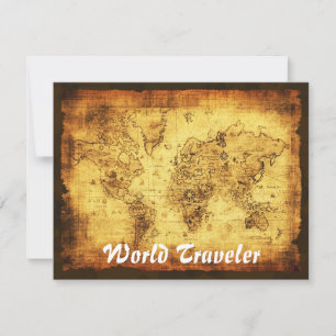 Old World Map Invitation Cards