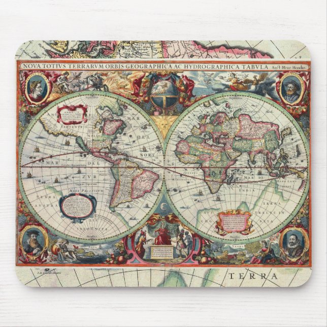 Old World Map Mousepad (Front)
