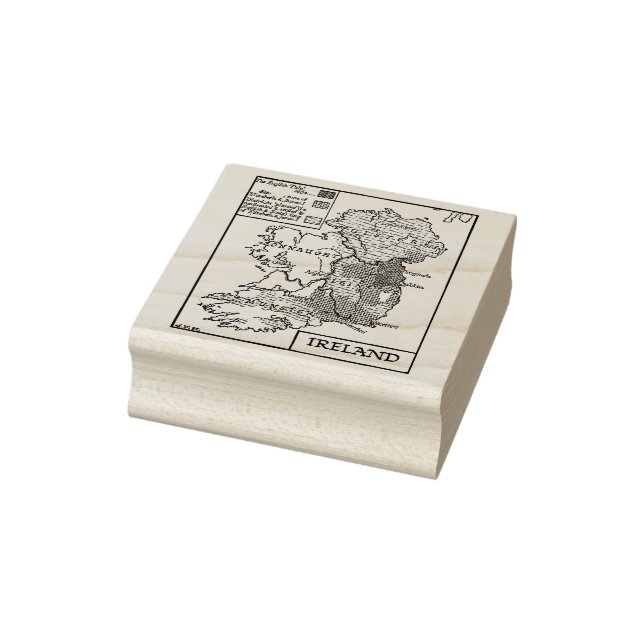 Old World Map Of Ireland art Illustration  Rubber Stamp (Stamp)