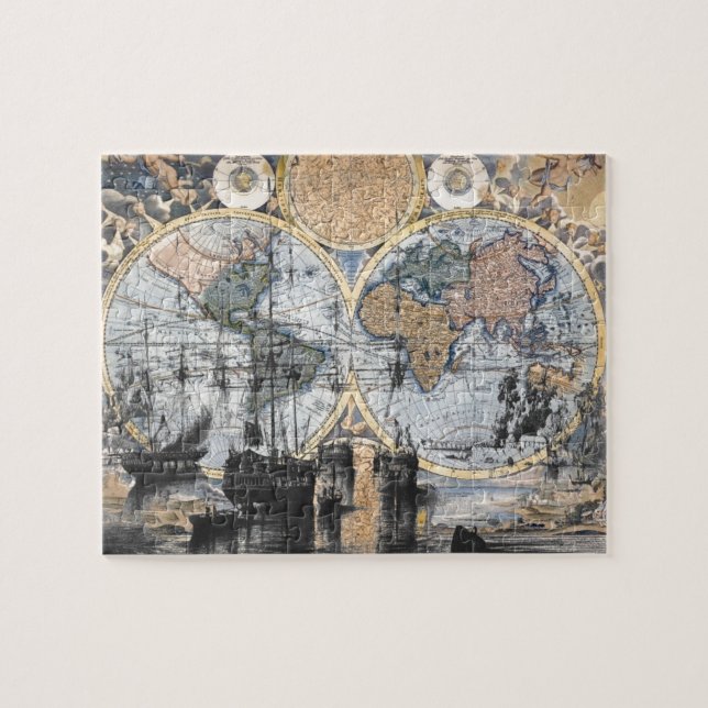 Old World Map - Out to Sea Jigsaw Puzzle (Horizontal)