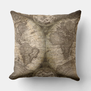 Old World Map Pillow