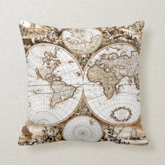 Old World Map Pillow