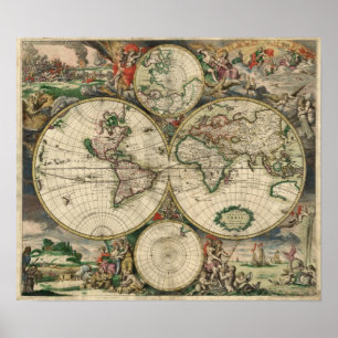 Old world map poster