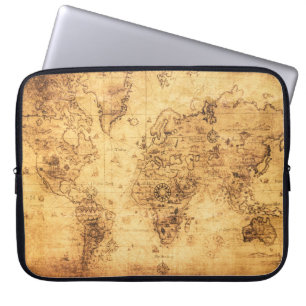 Old World Map: Stained Parchment Vintage Laptop Sleeve