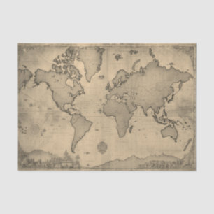 Old World Map  Tissue Paper