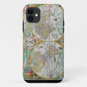Old World Map with Colourful Artwork iPhone 11 Case