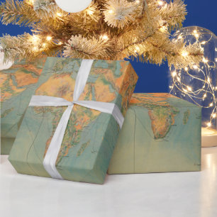 Old World Maritime Fuel Station Shipping Routes  Wrapping Paper