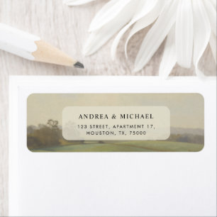 Old World Painting Countryside Wedding Address Return Address Label
