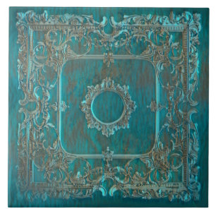 Old world patina look glow design ceramic tile
