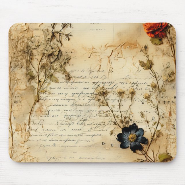 Old World Romantic Parchment Letter Mouse Pad (Front)