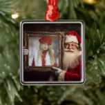 Old World Santa | Add-Your Photo | Luxe Christmas Metal Ornament<br><div class="desc">This gorgeous Christmas photo ornament features a photo of Santa holding a frame with your favourite photo. This is the perfect solution for those who aren't able to visit Santa in person.</div>