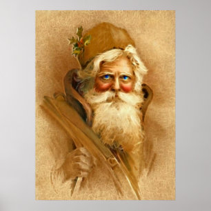 Old World Santa Claus, Vintage Victorian St. Nick Poster