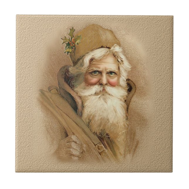 Old World Santa  in Brown Tile (Front)