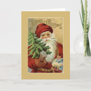 Old World Santa Joyful Christmas Greeting Card