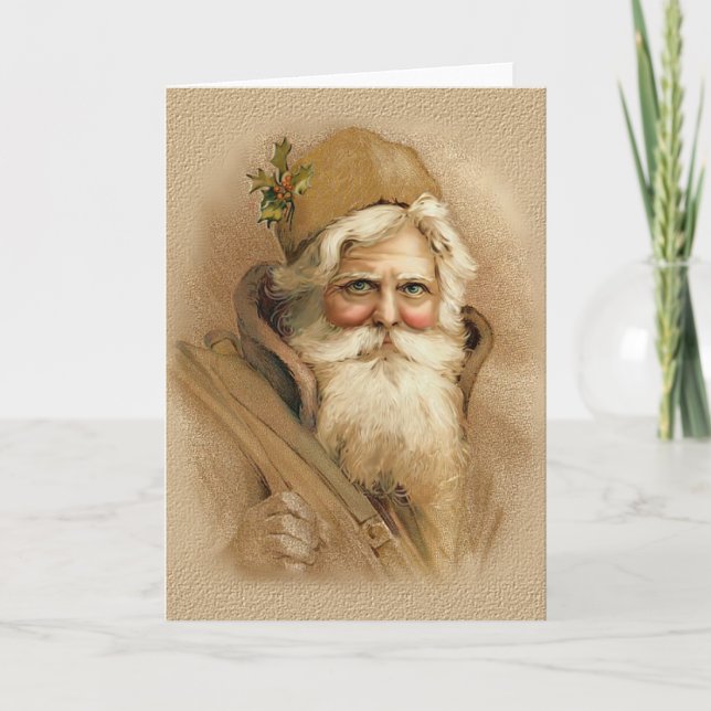 Old World Santa - No Text Holiday Card (Front)