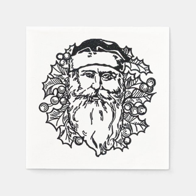 Old World Santa Paper Napkin (Front)