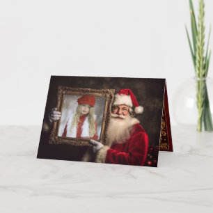 Old World Santa With Framed Photo   Luxe Christmas Announcement