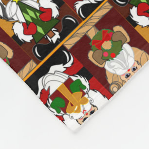 Old World Santas Colourful Fleece Blanket