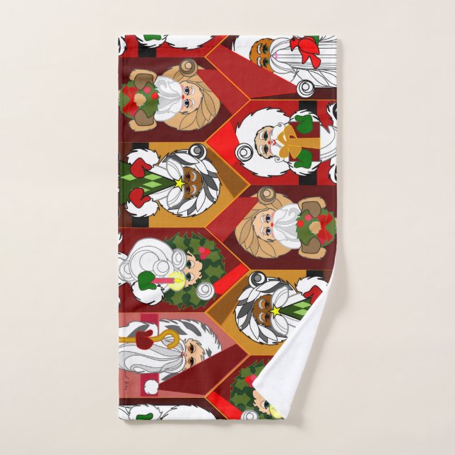 Old World Santas Colourful Hand Towel (Hand Towel)