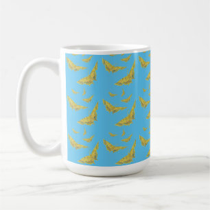 Old World Swallowtail Butterfly Pattern Blue Coffee Mug