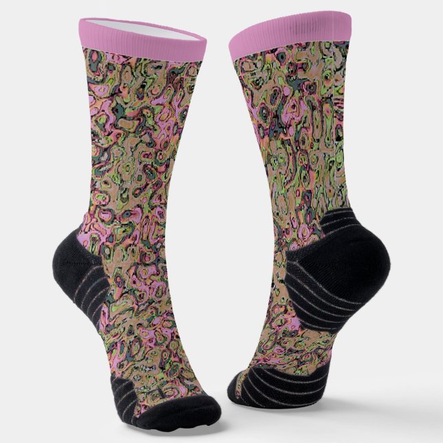 Old World Victoria Chic-Pink Design Socks (Angled)