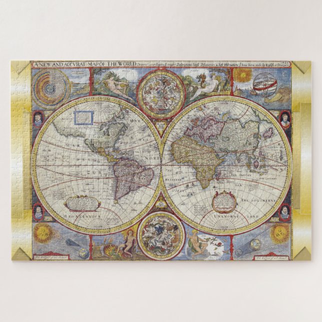 Old World Vintage Map Jigsaw Puzzle (Horizontal)