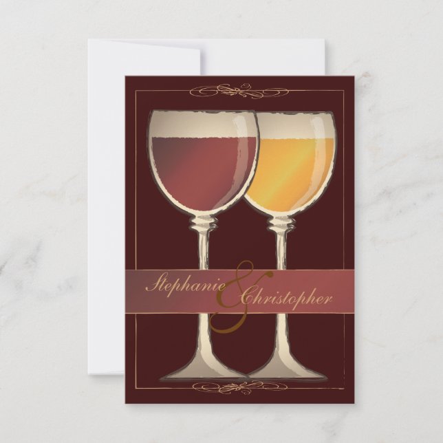 Old World Wineglass Vineyard Winery RSVP Card (Front)